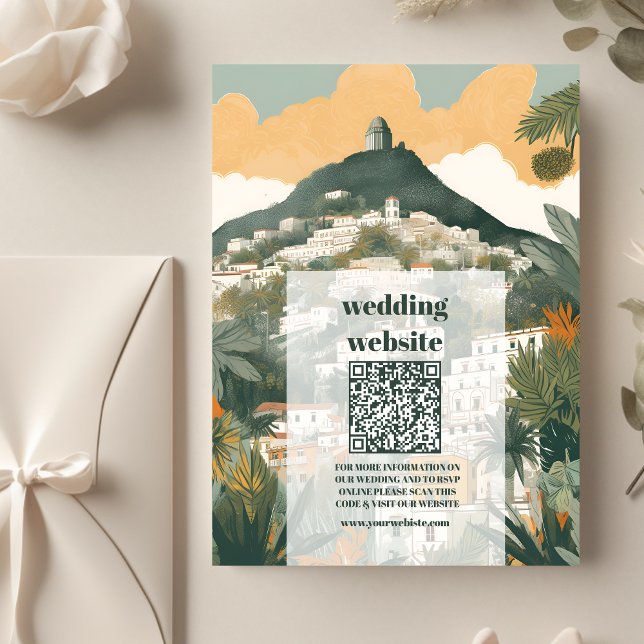 Carte D'accompagnement code qr Elegant Italie Capri Destination Mariage (Créateur téléchargé)
