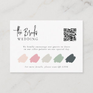 Carte D'accompagnement Code QR élégant Mariage Code vestimentaire d'entré