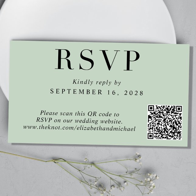 Carte D'accompagnement Code QR élégant Mariage d'âge RSVP (Créateur téléchargé)