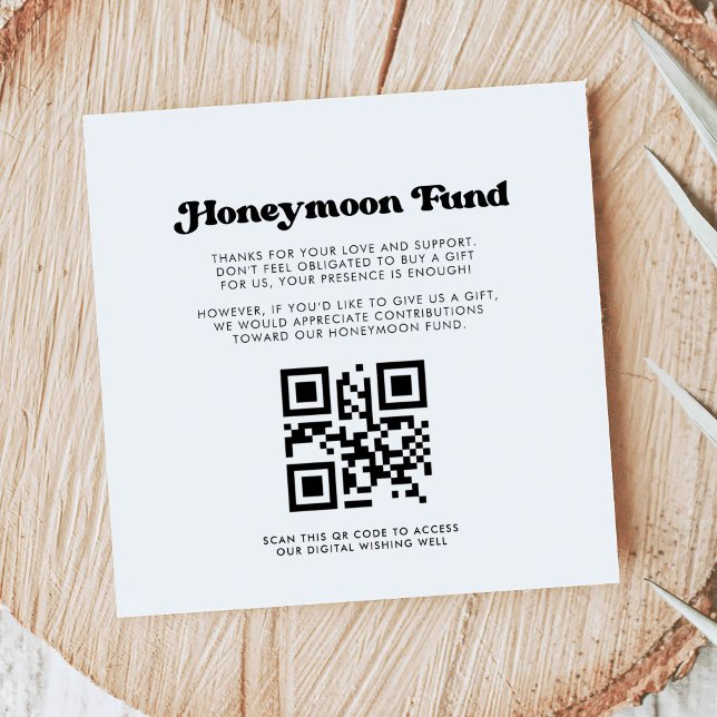 Carte D'accompagnement Code QR élégant rétro noir et blanc pour la caisse (Créateur téléchargé)