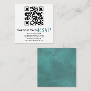 Carte D'accompagnement Code QR en ligne RSVP coloré turquoise bleu mariag