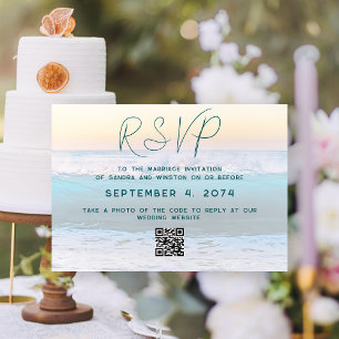 Carte D'accompagnement Code QR en ligne RSVP de mariage
