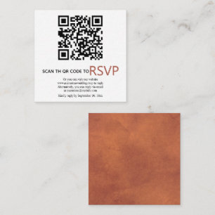 Carte D'accompagnement Code QR en ligne RSVP mariage en terre cuite taché