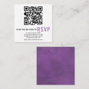 Carte D'accompagnement Code QR en ligne RSVP violet coloré mariage Enclos