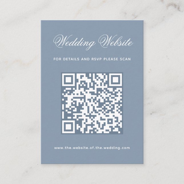Carte D'accompagnement Code QR et calligraphie pour site web de mariage b (Devant)
