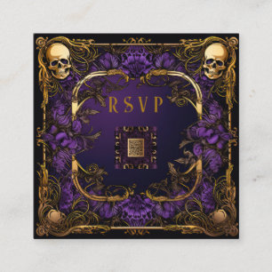 Carte D'accompagnement Code QR gothique élégant Mariage RSVP