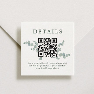 Carte D'accompagnement Code QR Mariage Adelaide