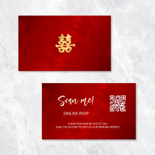 Carte D'accompagnement Code QR Mariage chinois RSVP en ligne