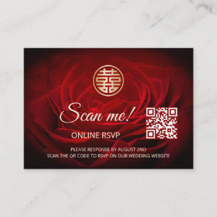 Carte D'accompagnement Code QR Mariage chinois RSVP en ligne