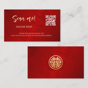 Carte D'accompagnement Code QR Mariage chinois RSVP en ligne