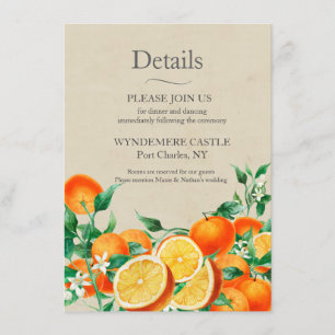 Carte D'accompagnement Code QR Mariage Orange Blossom