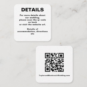 Carte D'accompagnement Code QR Mariage simple