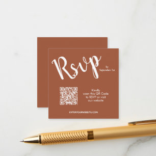 Carte D'accompagnement Code QR mariage Terracotta