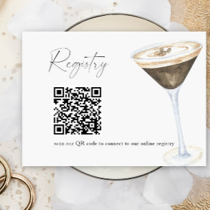 Carte D'accompagnement Code QR Martini Café liste de mariage enterrement