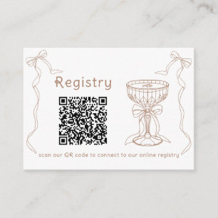 Carte D'accompagnement code QR Martini Espresso liste de mariage enterrem