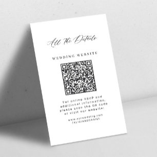 Carte D'accompagnement Code QR minimaliste noir et blanc avec détails de