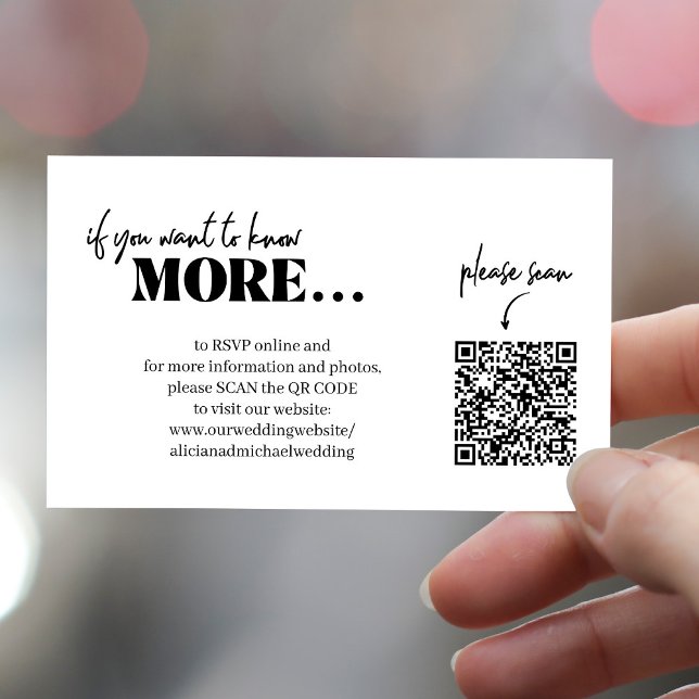 Carte D'accompagnement Code QR moderne détails site rsvp en ligne mariage (Créateur téléchargé)