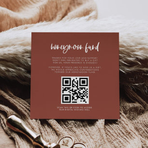 Carte D'accompagnement Code QR moderne et élégant brique brûlée pour la c