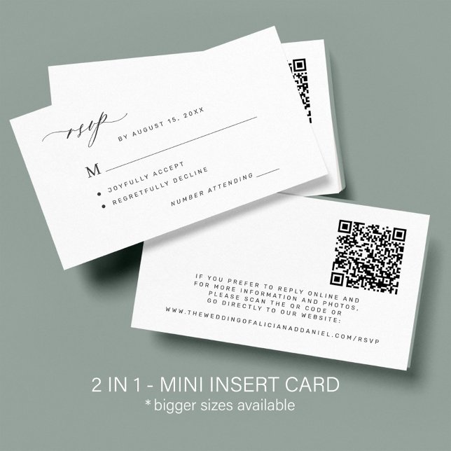 Carte D'accompagnement Code QR moderne et réponse mariage classique RSVP (Créateur téléchargé)