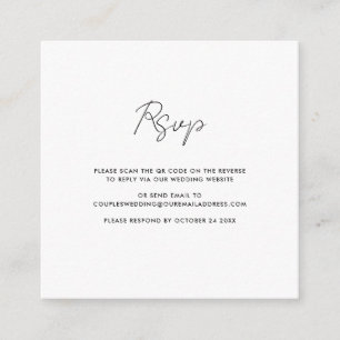 Carte D'accompagnement Code QR moderne Mariage de script RSVP