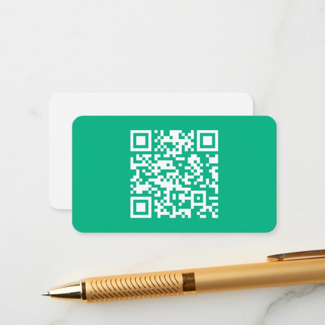 Carte D'accompagnement Code QR modifiable Générez le vôtre |  Vert sarcel (Devant/Arrière en situation)