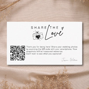Carte D'accompagnement Code QR Partagez l'amour de mariage moderne