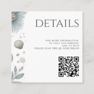 Carte D'accompagnement Code QR Pastel Beach
