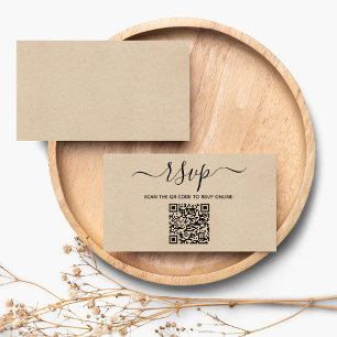 Carte D'accompagnement Code QR personnalisé minimaliste moderne pour RSVP
