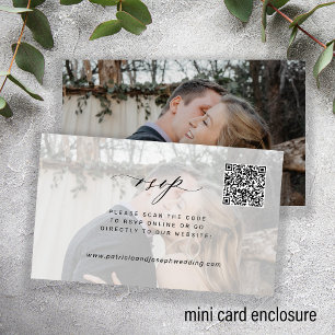 Carte D'accompagnement Code QR photo minimaliste moderne pour RSVP de mar