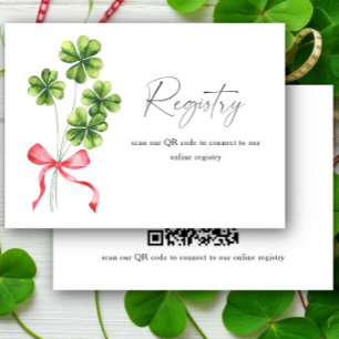 Carte D'accompagnement Code QR pour la liste de mariage de Clover Bridal