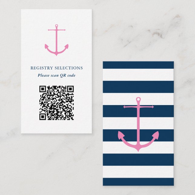 Carte D'accompagnement Code QR Registre des Fêtes des mariées nautiques d (Devant / Derrière)