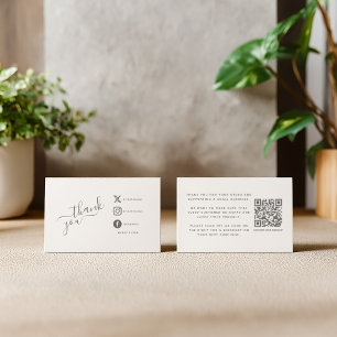 Carte D'accompagnement Code QR remerciement réduction Icônes des médias s