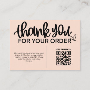 Carte D'accompagnement Code QR Remerciements pour votre emballage d'achat
