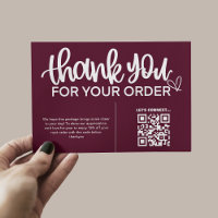 Code QR Remerciements pour votre emballage d'achat