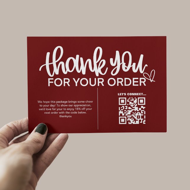 Carte D'accompagnement Code QR Remerciements pour votre emballage d'achat (Créateur téléchargé)