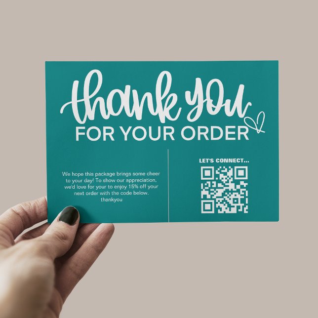 Carte D'accompagnement Code QR Remerciements pour votre emballage d'achat (Créateur téléchargé)