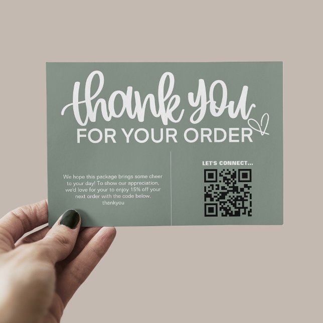 Carte D'accompagnement Code QR Remerciements pour votre emballage d'achat (Créateur téléchargé)