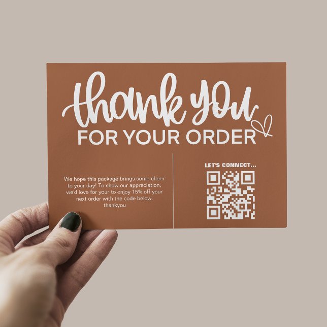 Carte D'accompagnement Code QR Remerciements pour votre emballage d'achat (Créateur téléchargé)