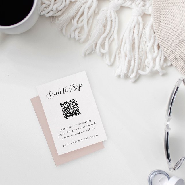 Carte D'accompagnement Code QR RSVP Calligraphie Élégante (Créateur téléchargé)
