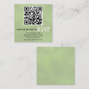 Carte D'accompagnement Code QR RSVP coloré sauge vert mariage boîtier