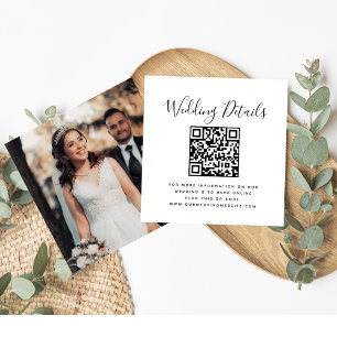 Carte D'accompagnement Code QR RSVP Mariage Minimaliste