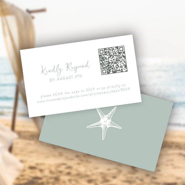 Carte D'accompagnement Code QR RSVP site web de plage côtière estivale (Créateur téléchargé)