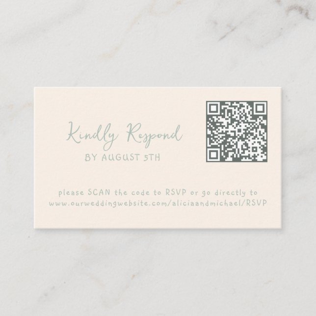 Carte D'accompagnement Code QR RSVP site web été plage côtière (Devant)