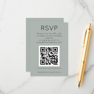 Carte D'accompagnement Code QR simple Mariage d'escalier léger RSVP