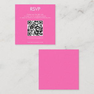 Carte D'accompagnement Code QR simple Mariage rose chaud RSVP