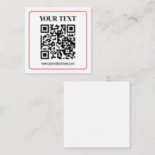 Carte D'accompagnement Code QR simple noir et blanc avec bordure rouge