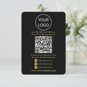 Carte D'accompagnement Code QR Site Web d'entreprise Scannez-moi Médias S