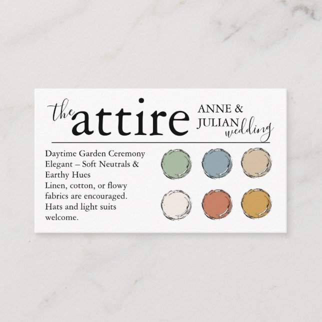 Carte d'accompagnement Code QR White The Attire (Devant)