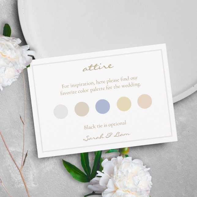 Carte D'accompagnement Code robe complet Pastels Mariage RSVP (Créateur téléchargé)