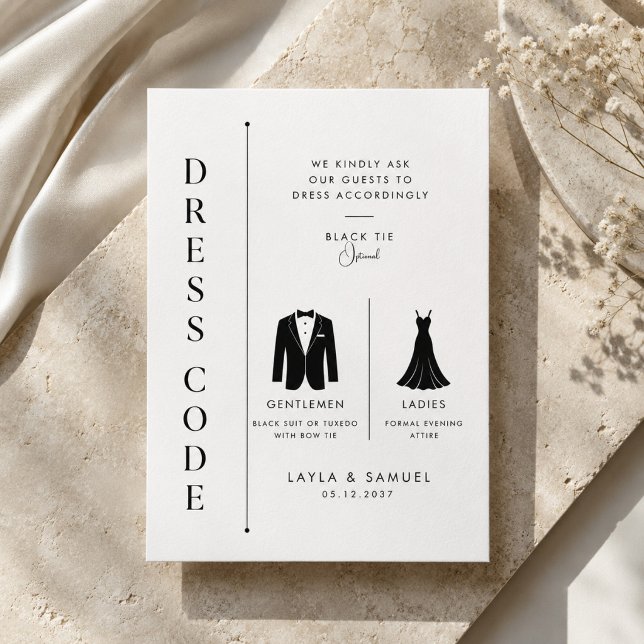 Carte D'accompagnement Code vestimentaire de mariage facultatif Black Tie (Créateur téléchargé)